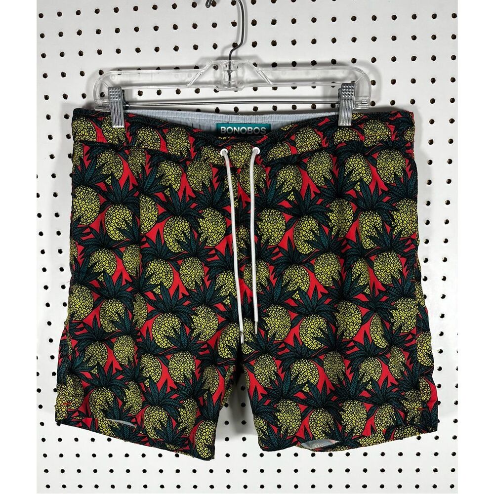 Bonobos pineapple print swimming trunks size M